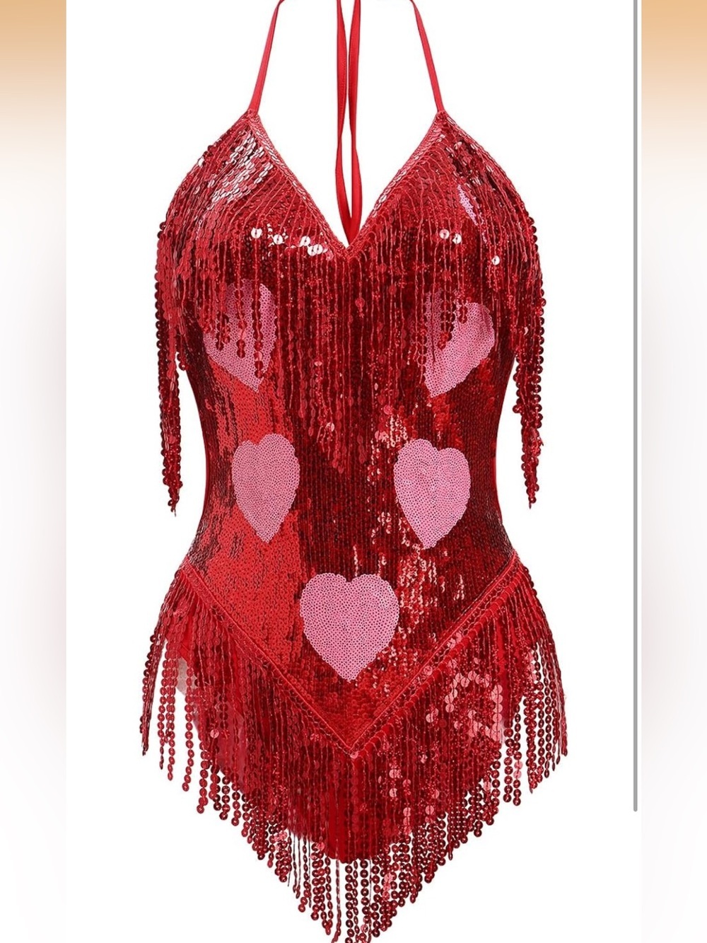 WEMEK Sequin Sparkle Stars Fringes Bodysuit Leotard Rave Outfit for Women - Picture 2 of 15